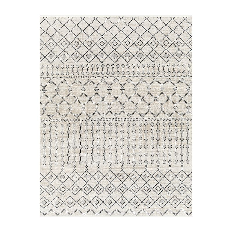 Decor 140 Alfonse Global Area Rug, White, 7Ft Rnd