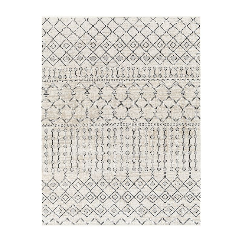 Decor 140 Alfonse Global Area Rug, White, 7Ft Rnd