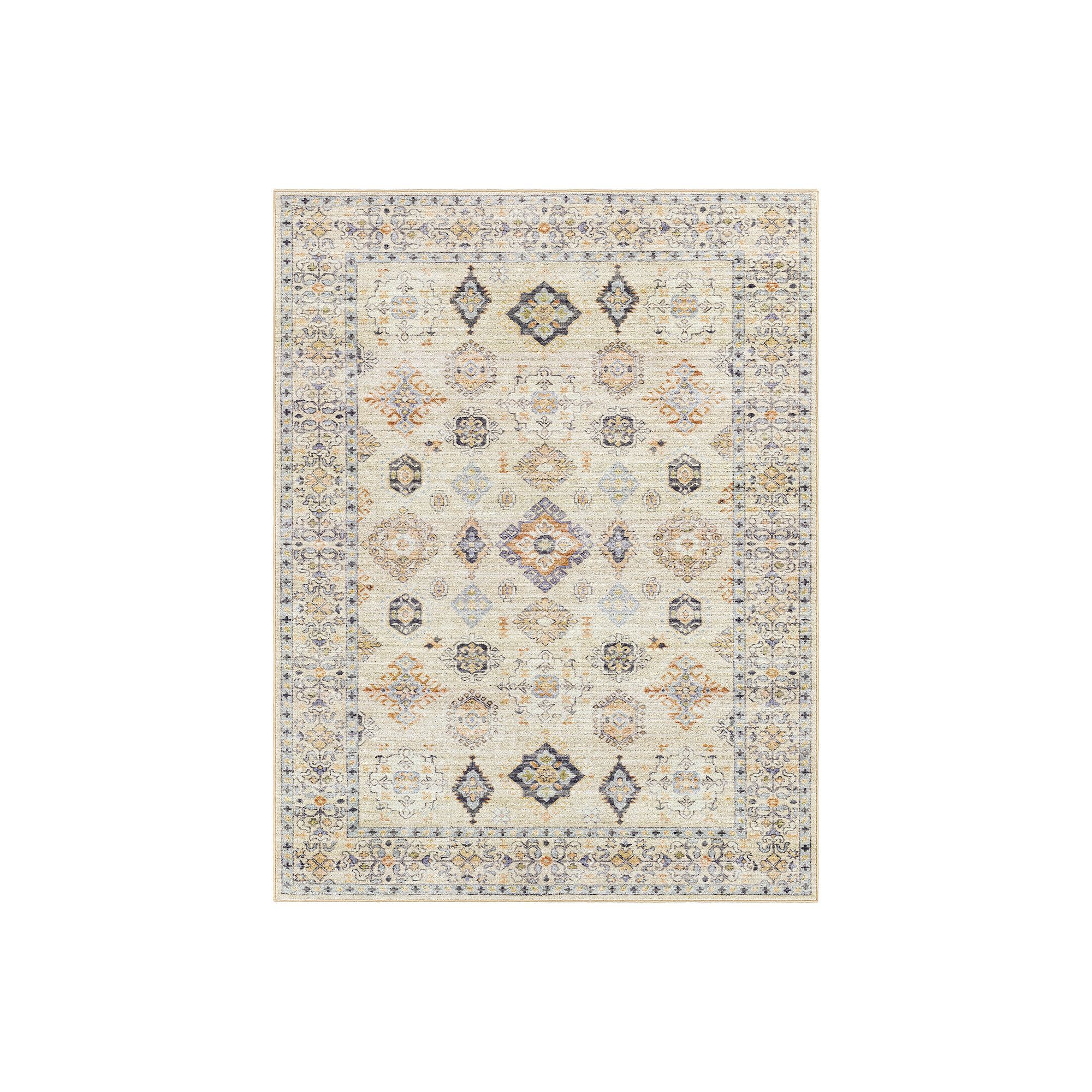 Decor 140 Aiko Traditional Washable Area Rug, Burnt Orange