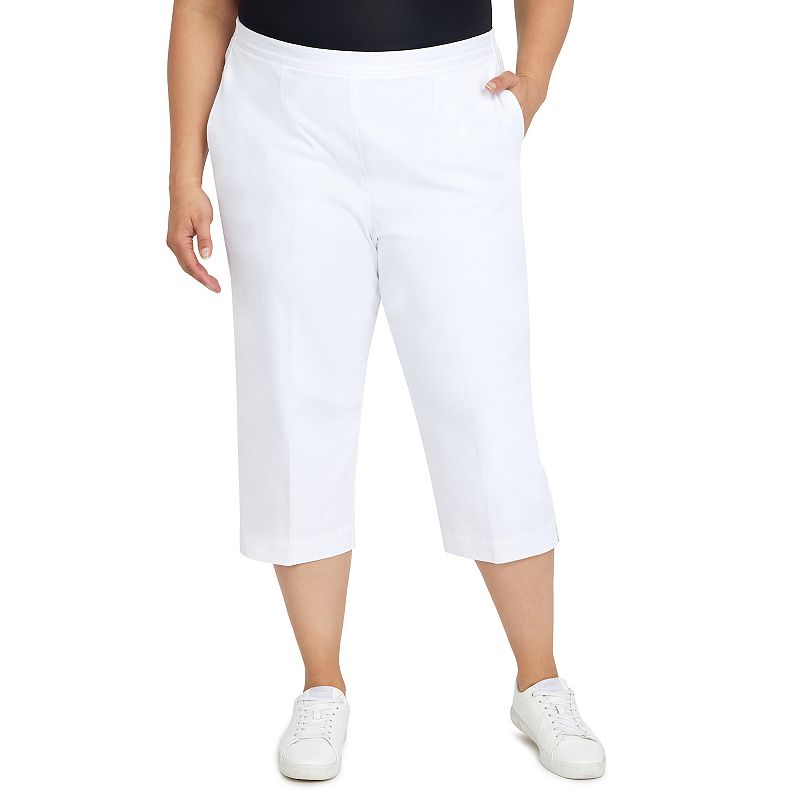 Plus Size Alfred Dunner Denim Capri Pants, Womens, Size: 24 W, White