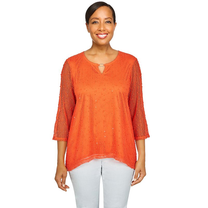 29704562 Womens Alfred Dunner Popcorn Knit Top, Size: Small sku 29704562