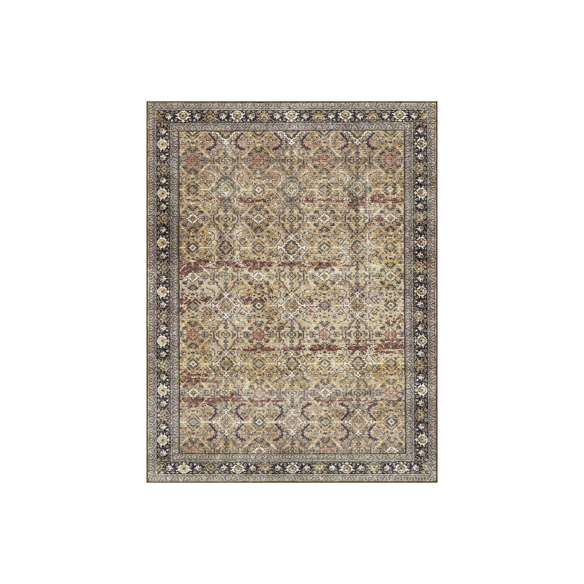 Decor 140 Alais Traditional Washable Area Rug, Dark Blue