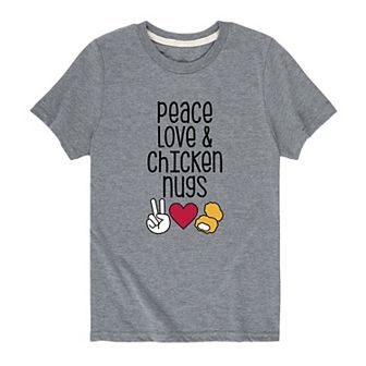 Boys 8-20 Peace Love Chicken Nugs Graphic Tee