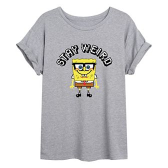 Juniors' SpongeBob SquarePants Stay Weird Oversized Tee