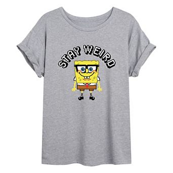 Juniors' SpongeBob SquarePants Stay Weird Oversized Tee