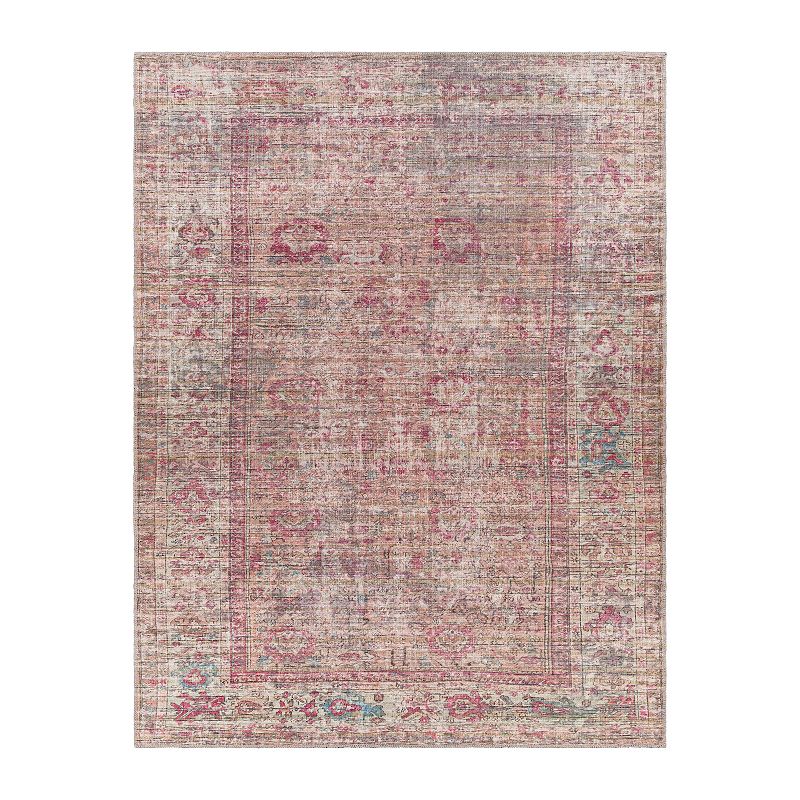 Decor 140 August Traditional Washable Area Rug, Red, 8X10 Ft