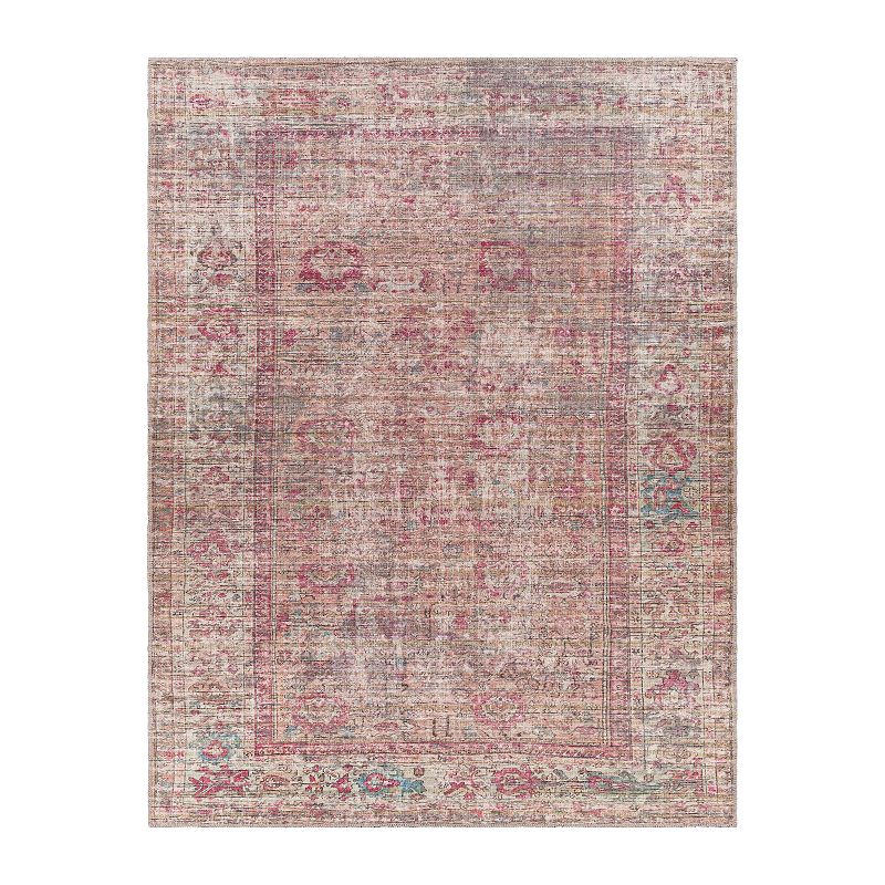 Decor 140 August Traditional Washable Area Rug, Red, 8X10 Ft