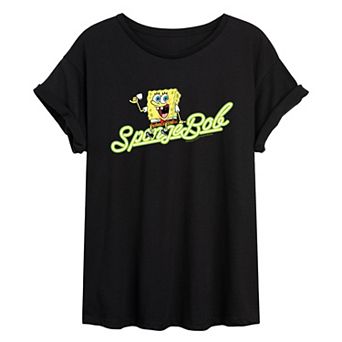 Juniors' SpongeBob SquarePants Coffee Oversized Tee