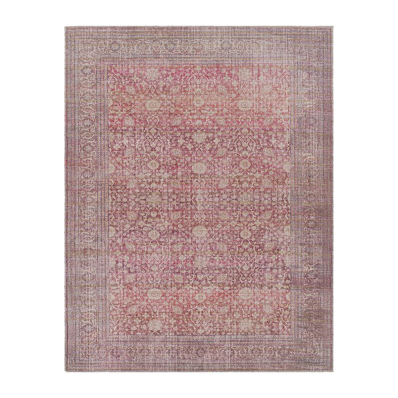 Decor 140 Akira Traditional Washable Area Rug, Red, 7X9 Ft