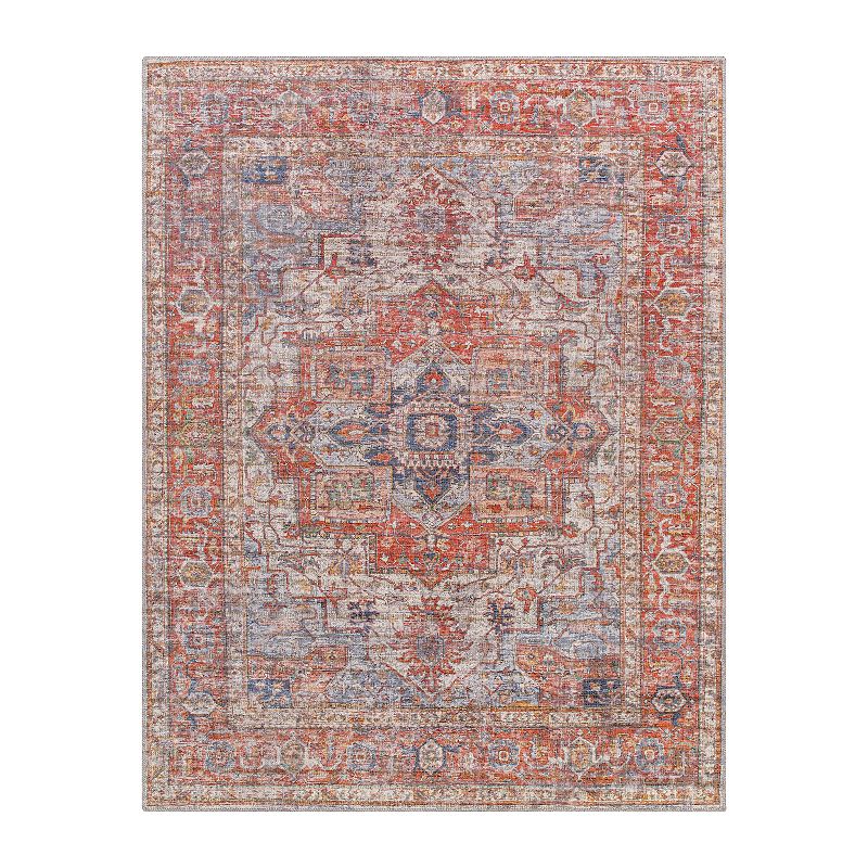 Decor 140 Burcham Traditional Washable Area Rug, Red, 2.5X12 Ft