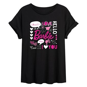 Juniors' Barbie Valentine Oversized Tee