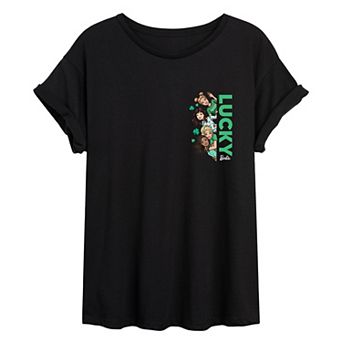 Juniors' Barbie Lucky Group Oversized Tee