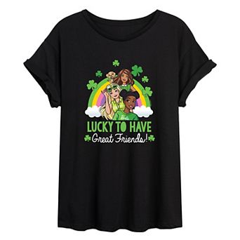 Juniors' Barbie "Lucky To Have Great Friends" Oversized Tee