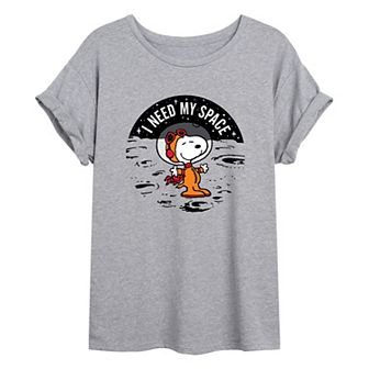 Juniors' Peanuts "Need My Space" Oversized Tee