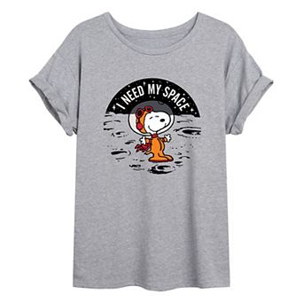 Juniors' Peanuts "Need My Space" Oversized Tee