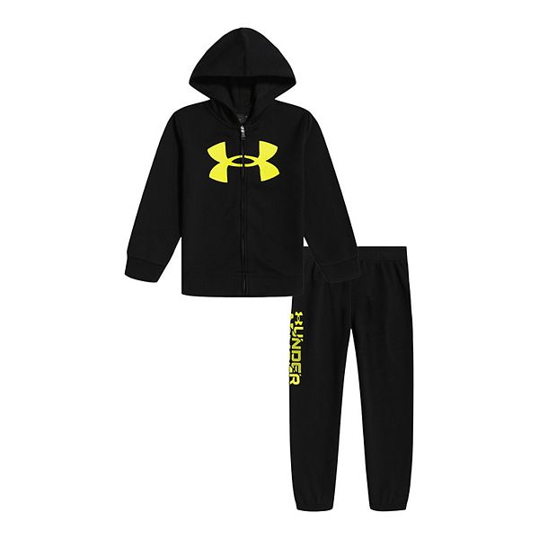 Boys 4-7 Under Armour Black & Yellow Logo Graphic Hoodie & Wordmark ...