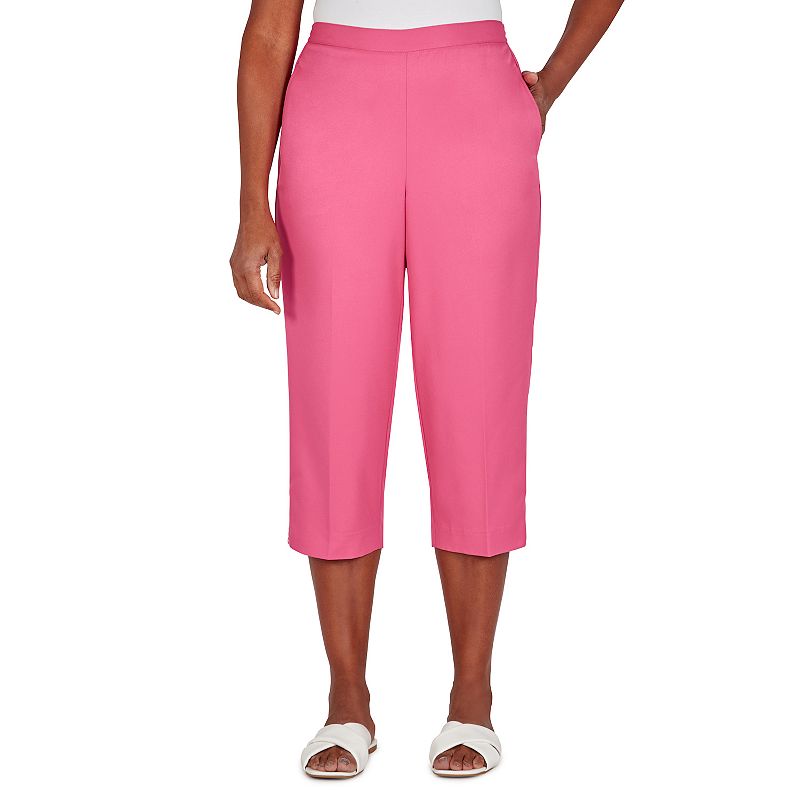 Petite Alfred Dunner Pull-On Capri Pants, Womens, Size: 8 Petite, Med Pink