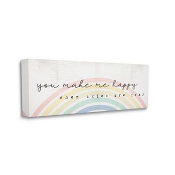 Stupell Home Decor You Make Me Happy Rainbow Canvas Wall Art
