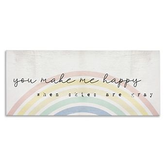 Stupell Home Decor You Make Me Happy Rainbow Arches Canvas Wall Art