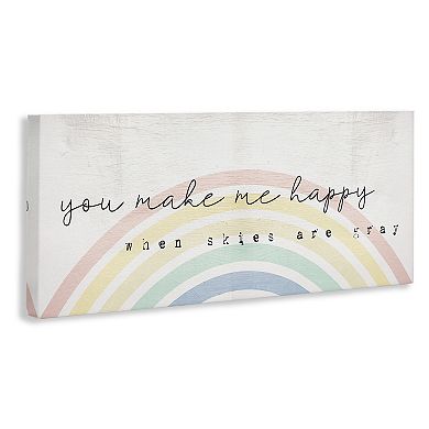 Stupell Home Decor You Make Me Happy Rainbow Arches Canvas Wall Art