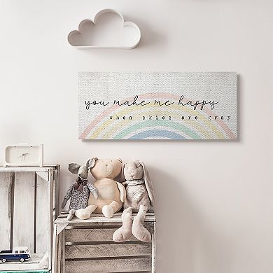 Stupell Home Decor You Make Me Happy Rainbow Arches Canvas Wall Art