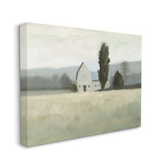 Stupell Home Decor Farmside Landscape White Barn Meadow Canvas Wall Art