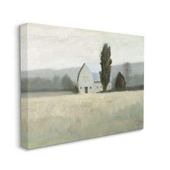Stupell Home Decor Farmside White Barn Meadow Canvas Wall Art