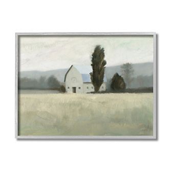 Stupell Home Decor Farmside Barn Green Meadow Framed Wall Art