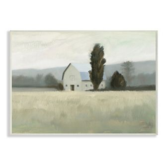 Stupell Home Decor Farmside Landscape Barn Green Meadow Plaque Wall Art