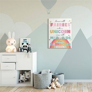 Stupell Home Decor Fairies Unicorns Mermaids Rainbows Canvas Wall Art