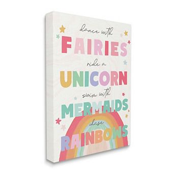 Stupell Home Decor Unicorns Fairies Canvas Wall Art