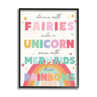 Stupell Home Decor Fairies Unicorns Mermaids Framed Wall Art