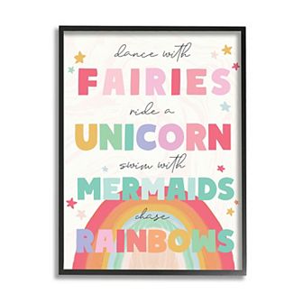 Stupell Home Decor Fairies Unicorns Framed Wall Art