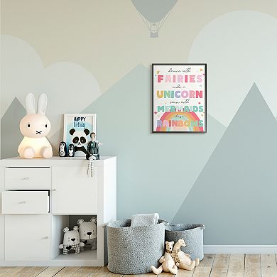 Stupell Home Decor Fairies Unicorns Framed Wall Art