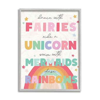 Stupell Home Decor Mermaids Fairies Unicorns Framed Wall Art