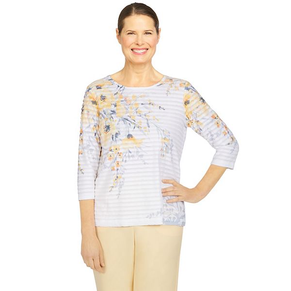 Women's Alfred Dunner Asymmetrical-Hem Floral Top