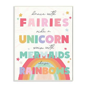 Stupell Home Decor Fairies Unicorns Rainbows Plaque Wall Art