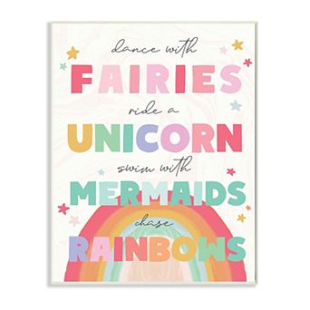 Stupell Home Decor Fairies Unicorns Mermaids Plaque Wall Art
