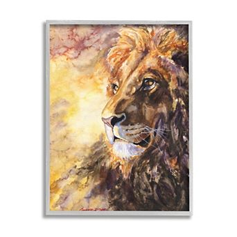 Stupell Home Decor Regal Lion Safari Framed Wall Art