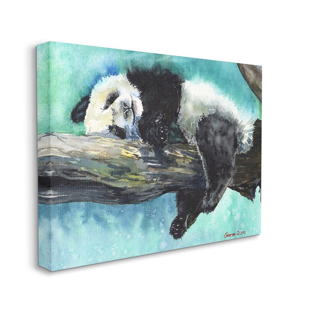 Stupell Home Decor Sleepy Baby Panda Tree Canvas Wall Art