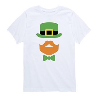 Boys 8-20 Leprechaun Face Silhouette Graphic Tee