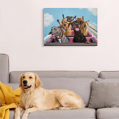 Stupell Home Decor Dogs Riding Roller Coaster Funny Amusement Park Wall Art