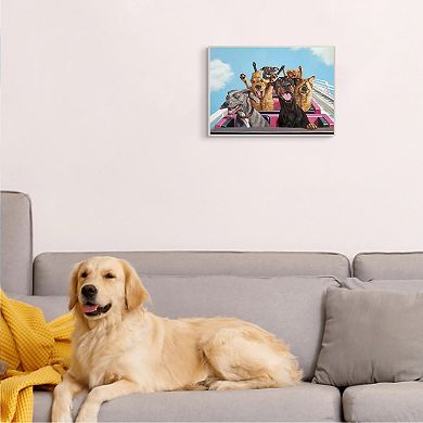 Stupell Home Decor Dogs Riding Roller Coaster Funny Amusement Park Wall Art