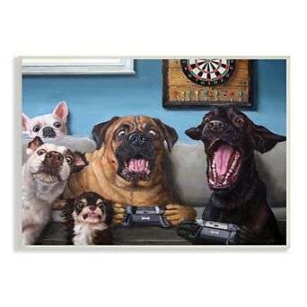 Stupell Home Decor Funny Dogs Playing Video Games Livingroo Wall Art