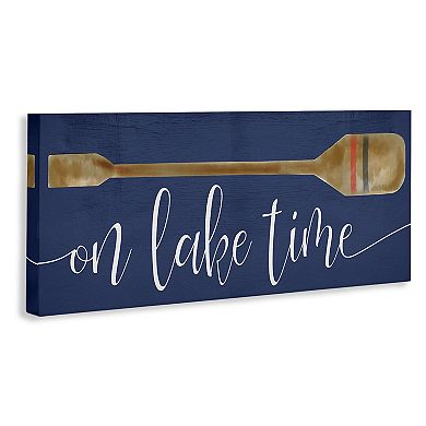 Stupell Home Decor On Lake Time Phrase Boat Oar over Blue Wall Art