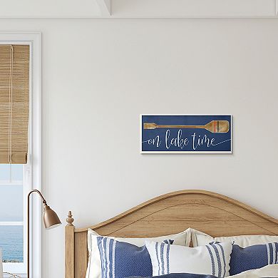 Stupell Home Decor On Lake Time Phrase Boat Oar over Blue Wall Art