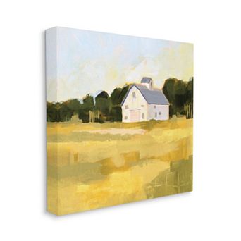 Stupell Home Decor Golden Sky Country Farmhouse Landscape Open Field Wall Art