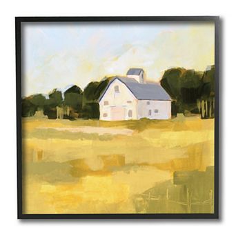 Stupell Home Decor Golden Sky Country Farmhouse Landscape Open Field Wall Art