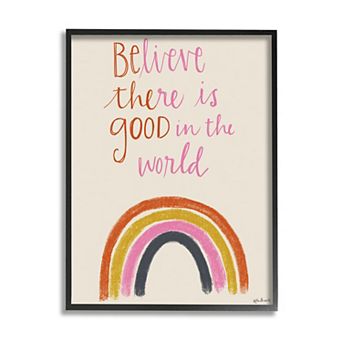 Stupell Home Decor Be The Good Rainbow Phrase Playful Scrip Wall Art