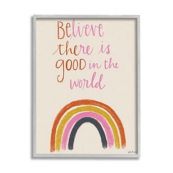 Stupell Home Decor Be The Good Rainbow Phrase Playful Scrip Wall Art